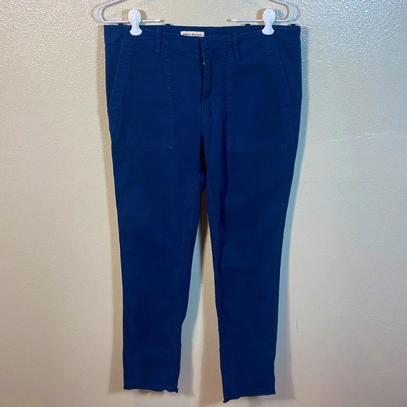 NILI LOTAN Jenna Marine Blue Mid-Rise Crop Pant size: 4 - Picture 4 of 12
